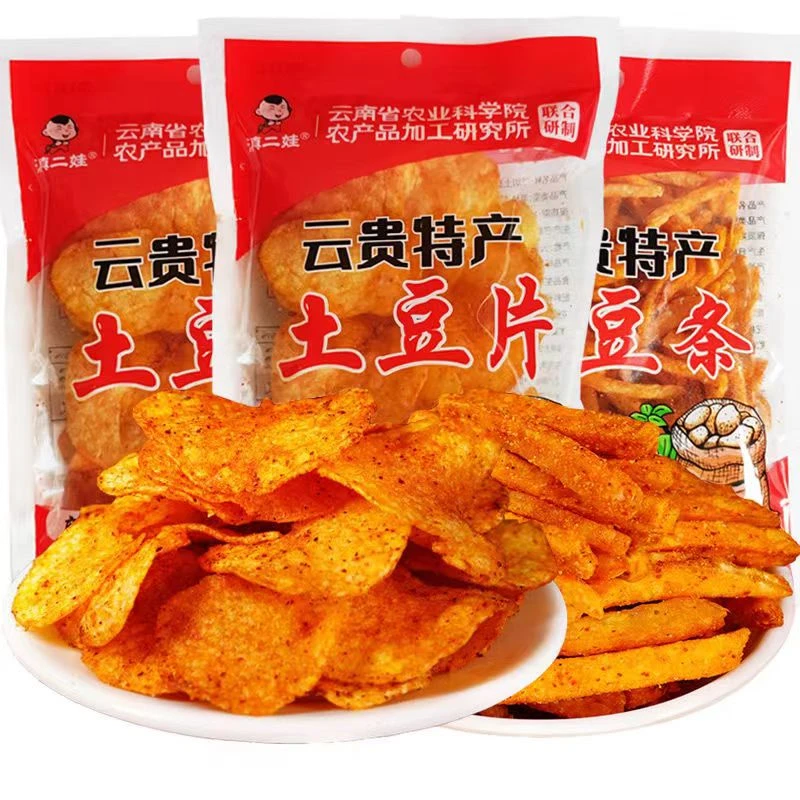 滇二娃农科院麻辣味土豆片薯片切片贵州特产酥脆甄选新鲜薄脆好吃