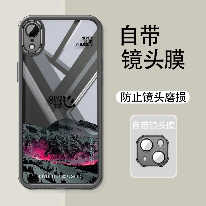 适用苹果XR手机壳防摔iphoneXR保护套自带镜头膜透明硅胶软壳全包