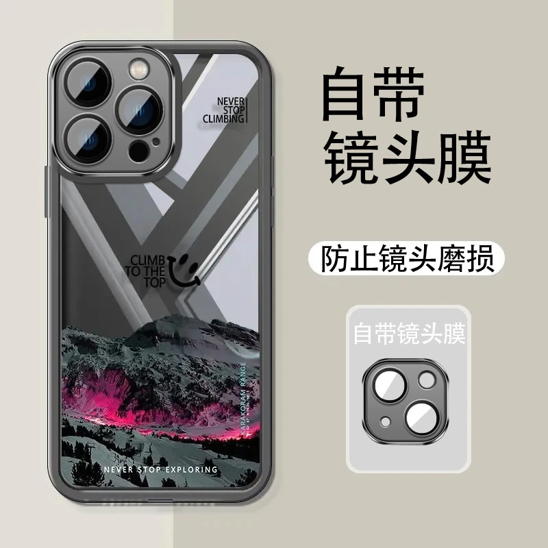 适用苹果15Pro手机壳防摔iphone15Pro保护套自带镜头膜透明硅胶软