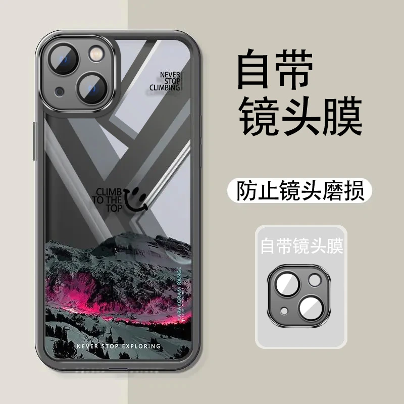 适用苹果13手机壳防摔iphone13保护套自带镜头膜透明硅胶软壳全包
