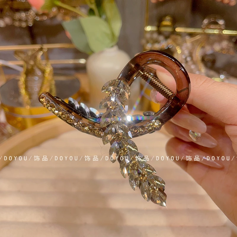 新款麦穗八字夹中号8厘米抓夹轻奢时尚百搭精致发饰发夹