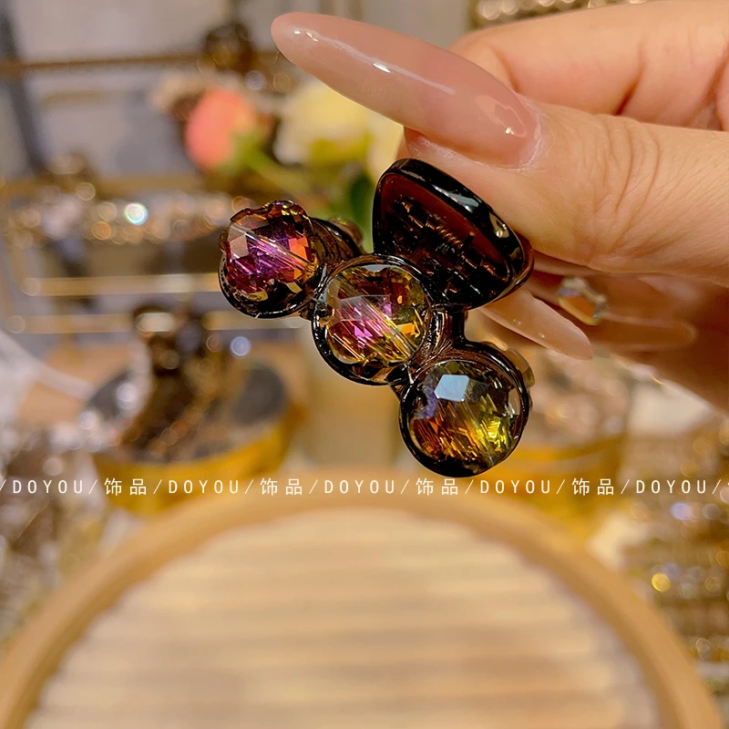 新款闪钻小号4厘米抓夹刘海夹轻奢时尚百搭简约顶夹发饰发夹