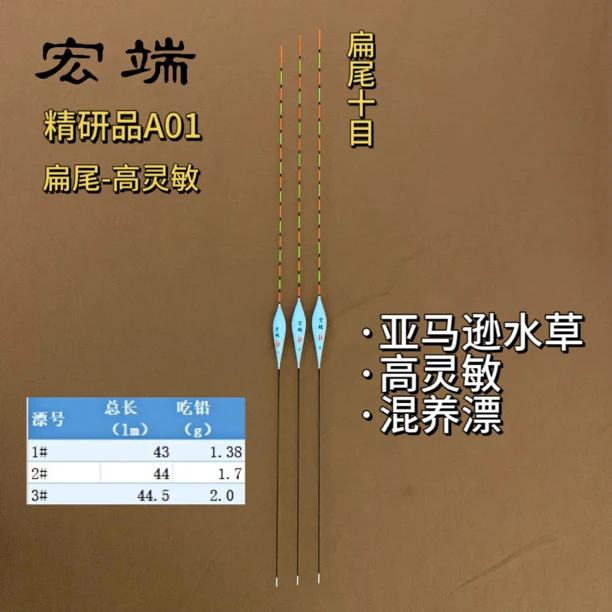 轻口高灵敏醒目扁尾浮漂亚马逊水草材质针对斑点非鲫鱼轻口鱼垂钓