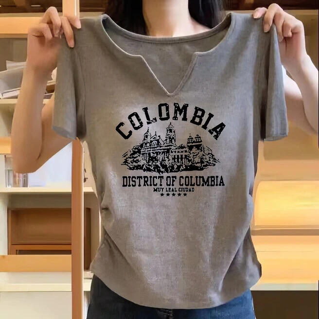 纯棉欧货打底衫女装春夏新款洋气漂亮修身内搭短袖t恤辣妹上衣ins