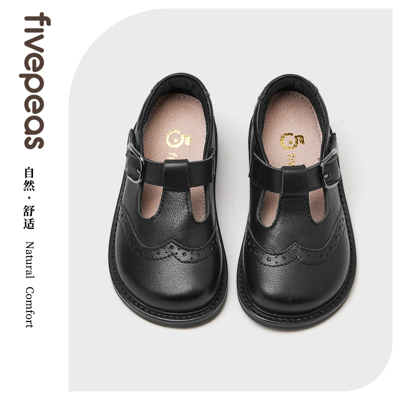 五粒豆女童皮鞋春秋款儿童演出鞋学生鞋英伦风真皮软底公主鞋688