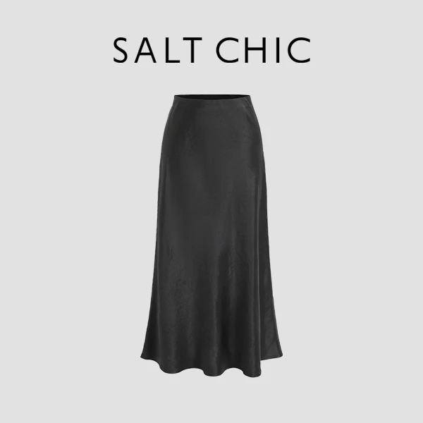 SALT CHIC盐执“法式优雅”醋酸肌理感设计优雅半身裙2024WGS307