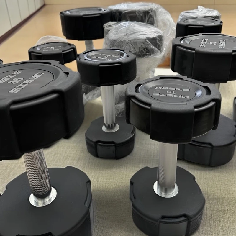 圆头固定哑铃男士健身包胶家用健身器材（悍马）