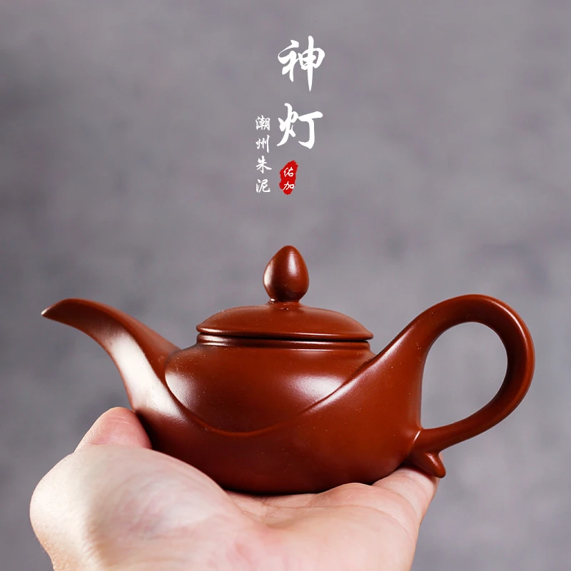 神灯壶潮州原矿朱泥模具茶壶非手拉半手工新中式茶宠不可倒立断水