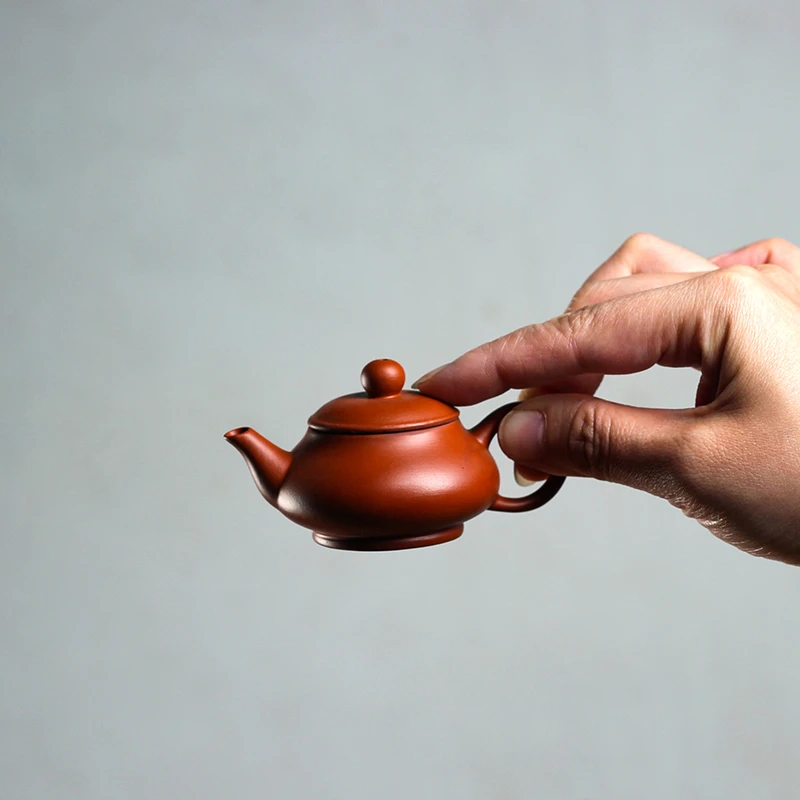 40ml明炉迷你茶壶小茶宠指尖掌心壶模具半手工原矿朱泥鸡蛋黄可养