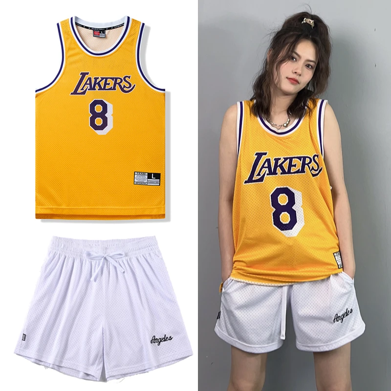 夏季百搭男女复古篮球服套装科比大网眼速干球衣情侣高街风宽松
