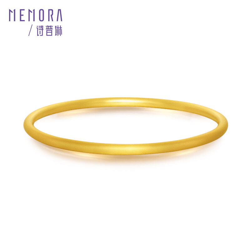 MEMORA/诗普琳黄金足金古法素圈女款金手镯开口母亲节礼物【甄选】