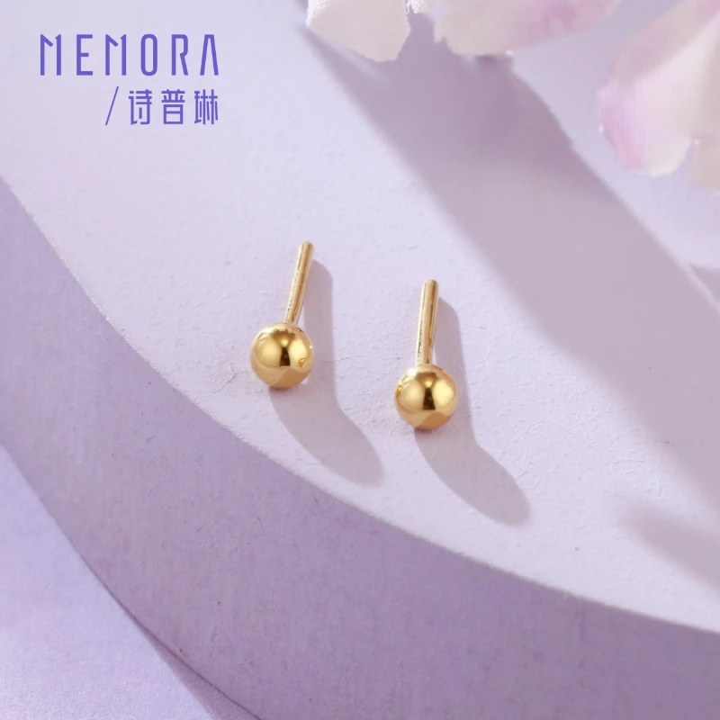 【金珠】黄金足金硬金耳钉简约时尚设计感原创百搭气质通勤LE481701