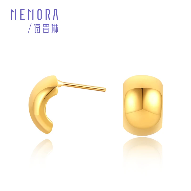 【焦点】黄金足金硬金耳钉时尚轻奢设计感原创百搭气质通勤LE446201