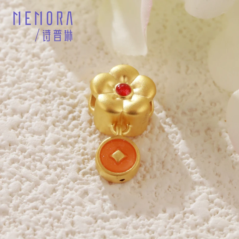 《有钱花》黄金足金好运连连3D硬金转运珠灵动可爱简约百搭HP8226