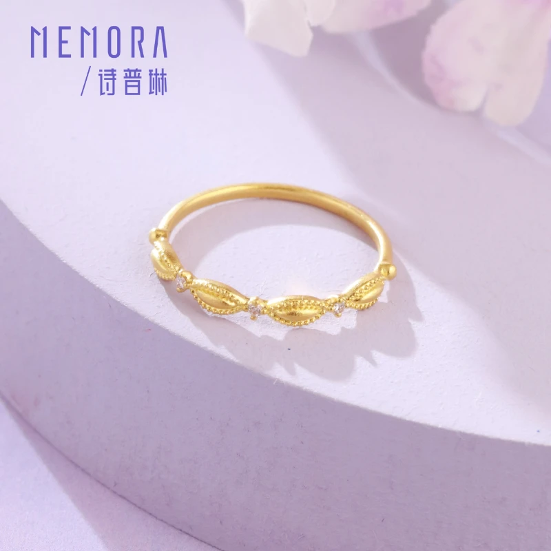 【蕾丝】黄金戒指足金硬金简约时尚轻奢设计百搭气质通勤极简LR4422