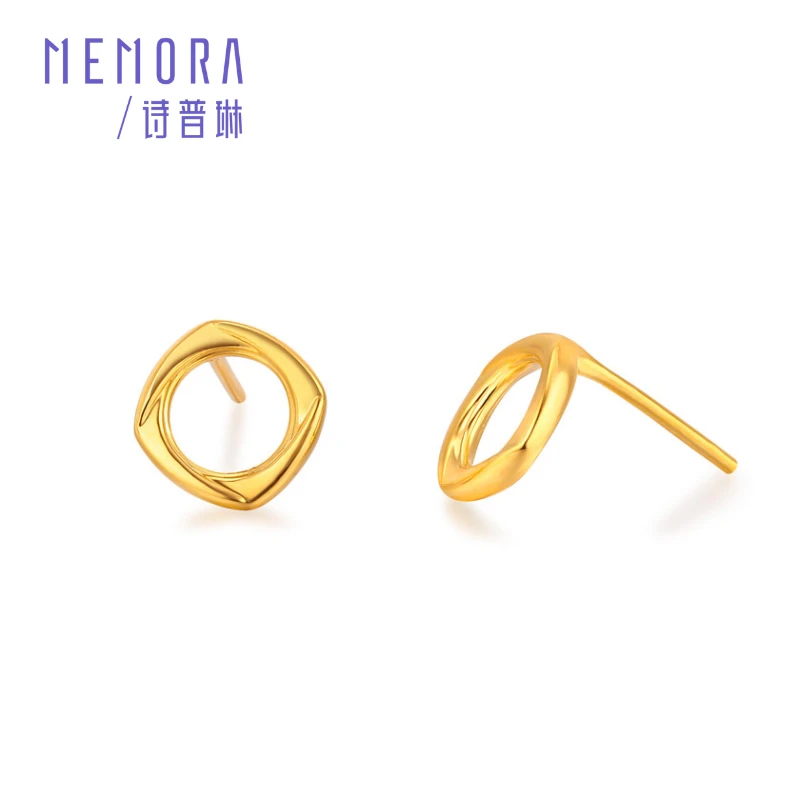 【洄游】黄金足金硬金耳钉时尚轻奢设计感原创百搭气质通勤LE434501