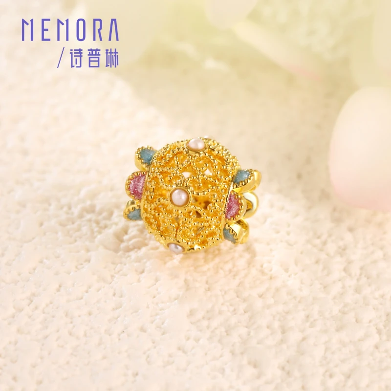 《糖果花丝珠》黄金转运珠足金精致掐丝3D硬金可爱少女甜美HP820701