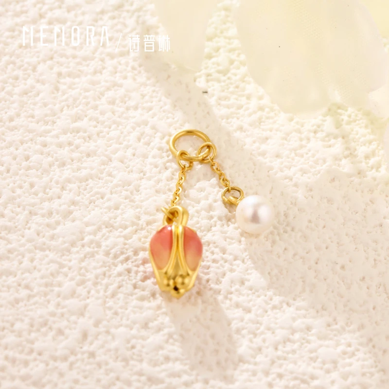 《郁金香》黄金转运珠高温珐琅气质简约足金硬金国潮百搭时尚HP7849