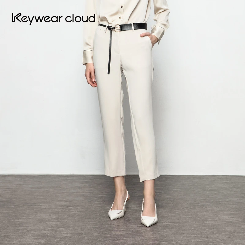 Keywearcloud奇威女装休闲净色九分长率性西裤