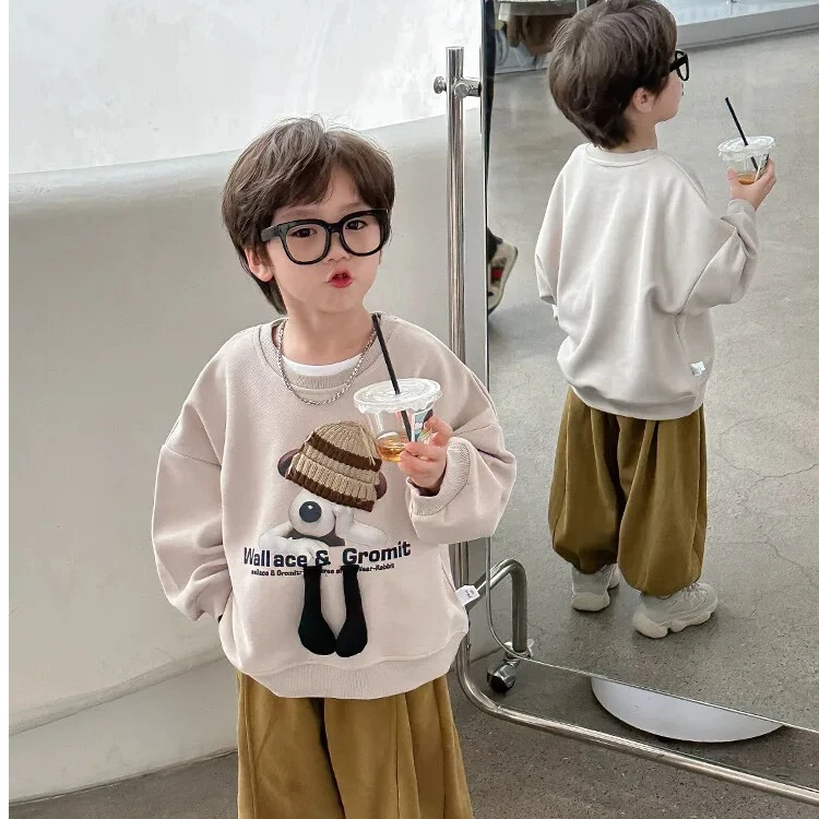 秋季新款男童韩版休闲时尚立体卫衣长袖打底衫宽松洋气儿童宝宝