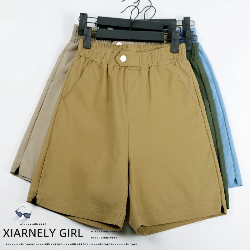 弹力五分裤女夏季新款高腰显瘦宽松休闲时尚爆款A字中裤