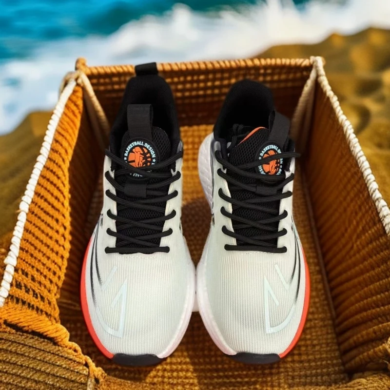 爆米花超轻底碳板跑步鞋运动鞋学生男士透气防滑耐磨