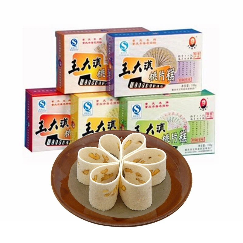 天生云阳正宗王大汉传统糕点云片糕桃片糕100g*5盒 （五口味各1盒）