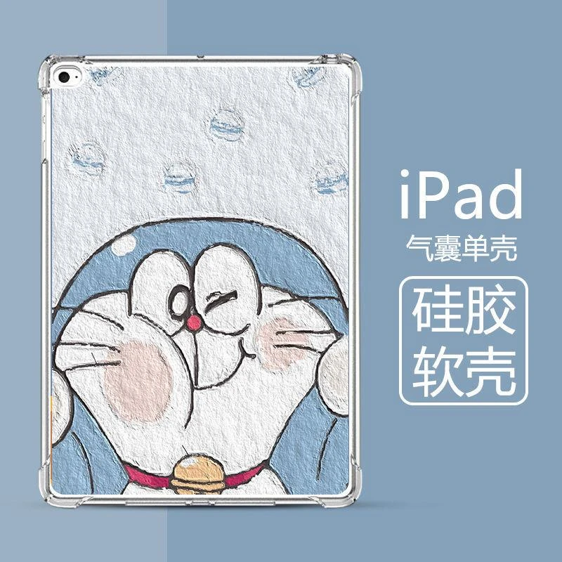 油画叮当猫2022新款10.2寸平板air1/2/3/4保护套ipad789气囊pro壳
