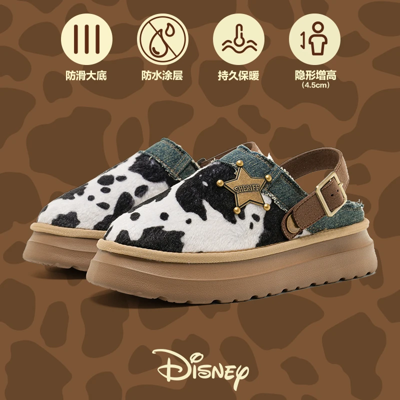 【胡迪包头拖鞋】OLDORDER迪士尼联名厚底增高雪地靴冬防滑绑带防水