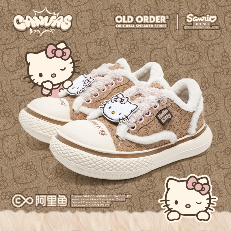 【毛绒kitty大头鞋】OLDORDER三丽鸥联名款休闲女厚底增高帆布鞋