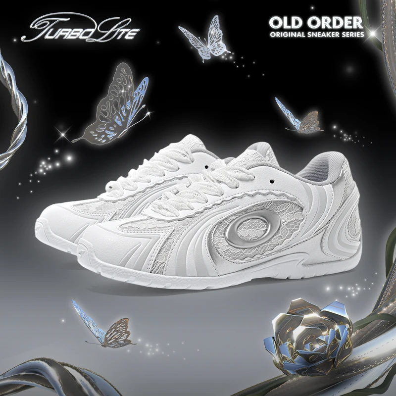 【白鹿同款】OLDORDER白色蕾丝平底德训鞋女夏透气休闲鞋七夕浪漫