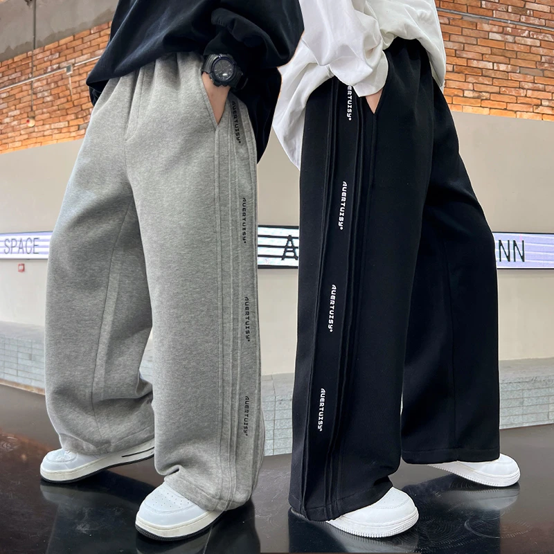 男童裤子春秋款2025新款中大童秋装休闲裤宽松长裤男孩阔腿裤卫裤