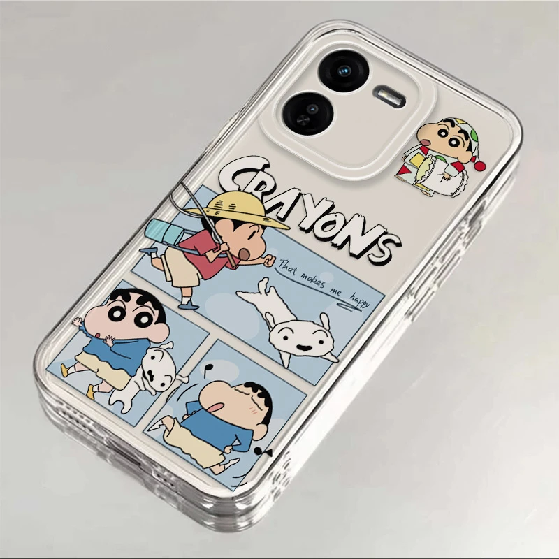 vivoIQOOZ9x适用手机壳蜡笔小新秋游卡通透明全包软硅胶防摔保护