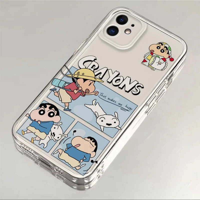 苹果11适用手机壳蜡笔小新秋游卡通透明全包软硅胶防摔保护男女