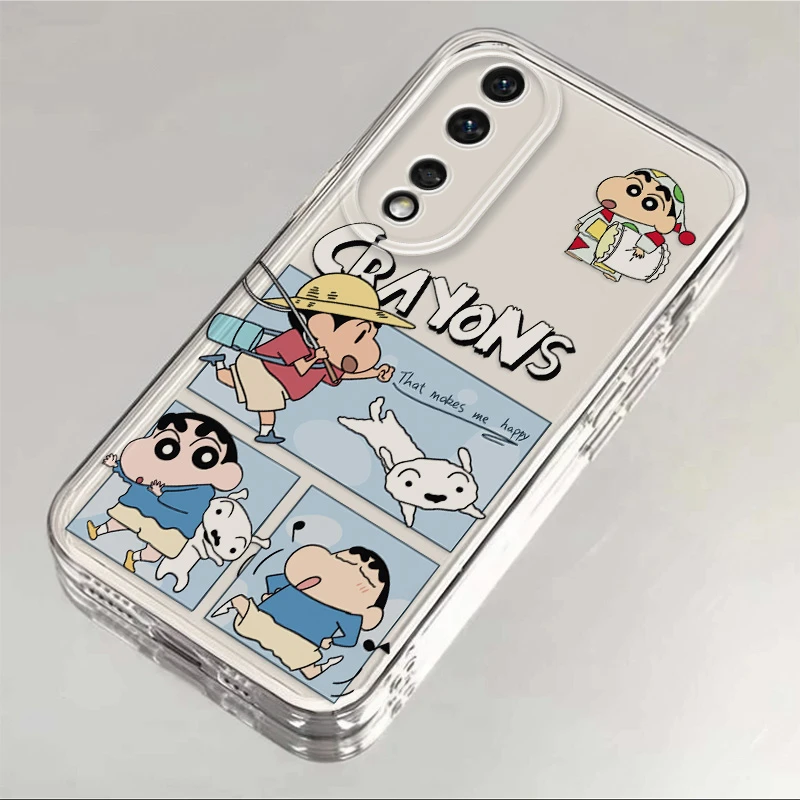 荣耀90适用手机壳蜡笔小新秋游卡通透明全包软硅胶防摔保护男女