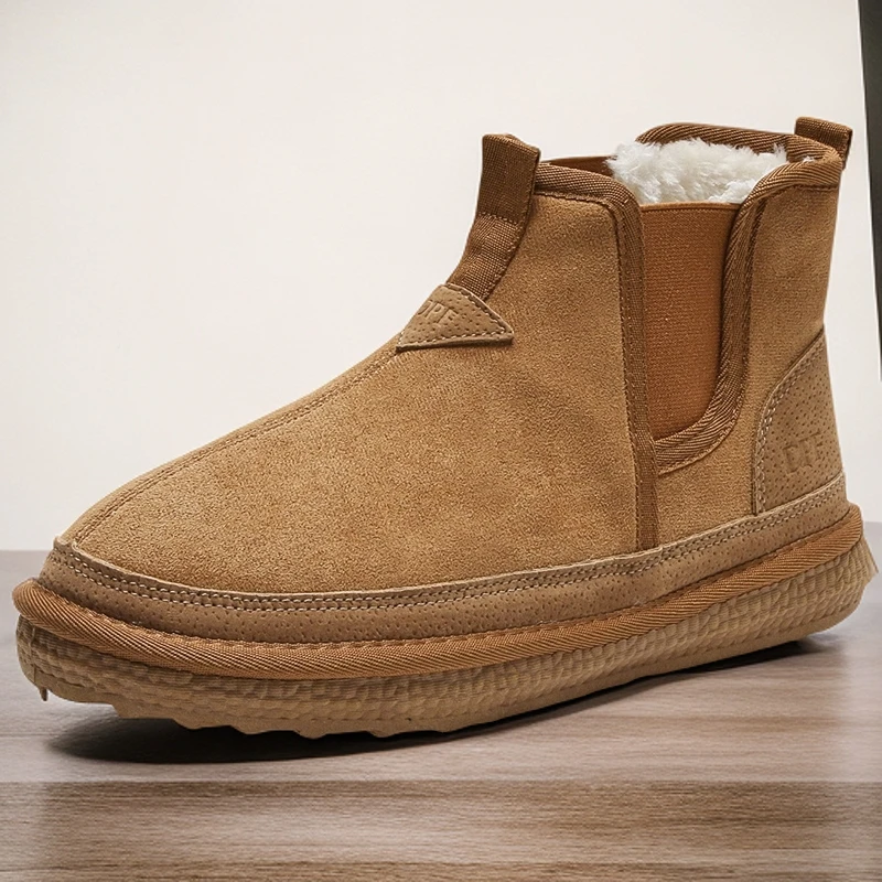 2025冬季东北大棉靴加绒加厚保暖一脚蹬时尚潮流大棉鞋男雪地靴