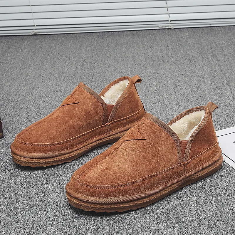 雪地靴男款爆款网红一脚蹬短款布鞋老北京靴子男保暖轻便棉鞋子