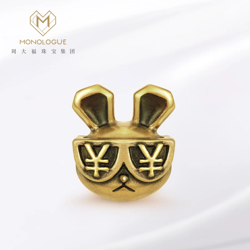 MONOLOGUE独白复古黑金潮酷机械兔黄金转运珠赠绳@MR1057