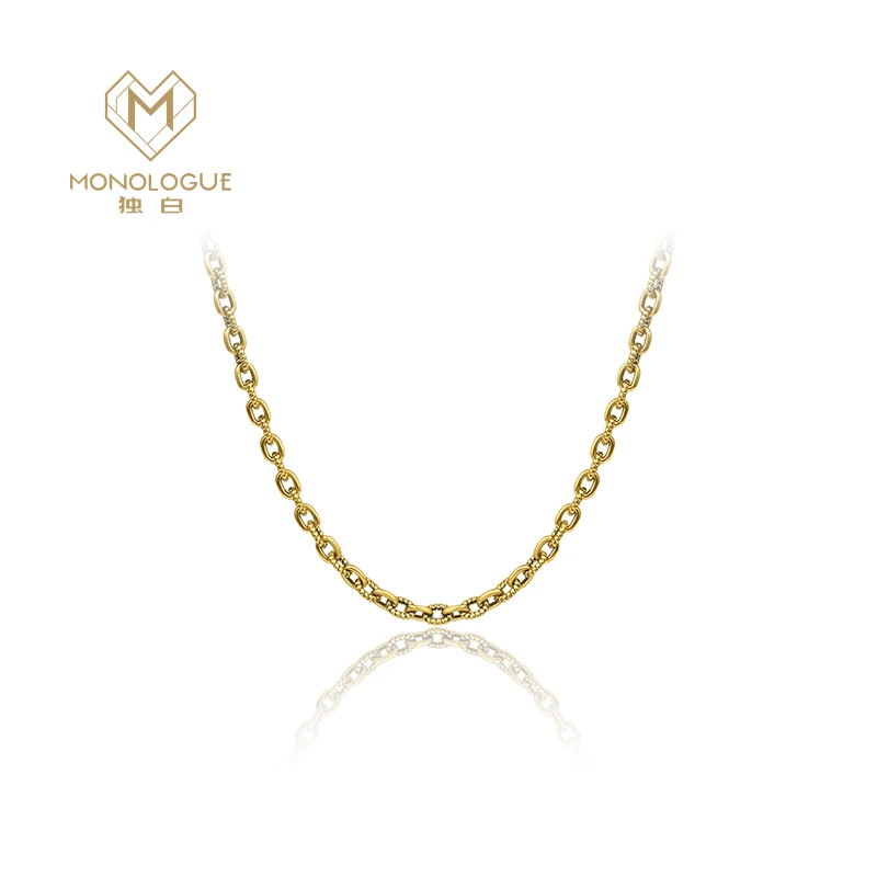 MONOLOGUE独白链金主义简约百搭足金素链复古黄金项链@MR961男友
