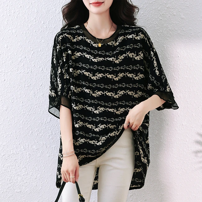 大码女装春夏新款2025年洋气时尚短袖T恤女休闲百搭气质显瘦上衣