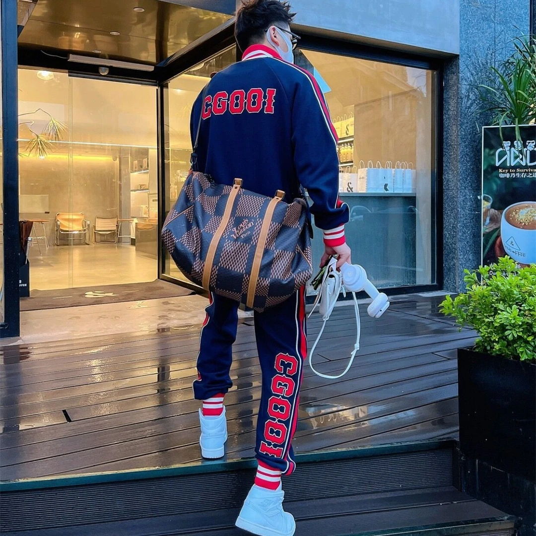 秋季新款男士休闲运动套装时尚百搭束脚裤男宽松运动裤洋气哈伦裤