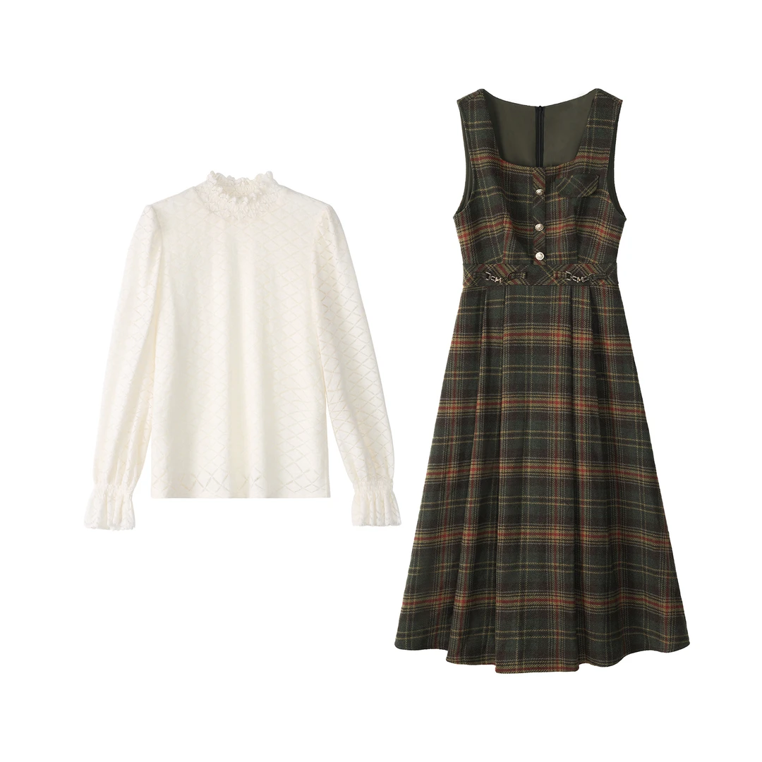 【品牌撤柜款ZB】连衣裙打底衫两件套秋季新款时髦套装气质显瘦