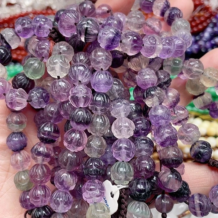 玛瑙/玉髓珠宝半成品未镶嵌一条10mm紫萤石手串