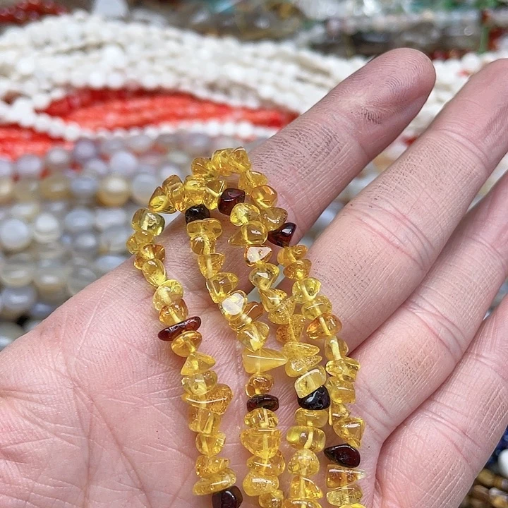 玛瑙/玉髓珠宝半成品未镶嵌一条蜜蜡随行