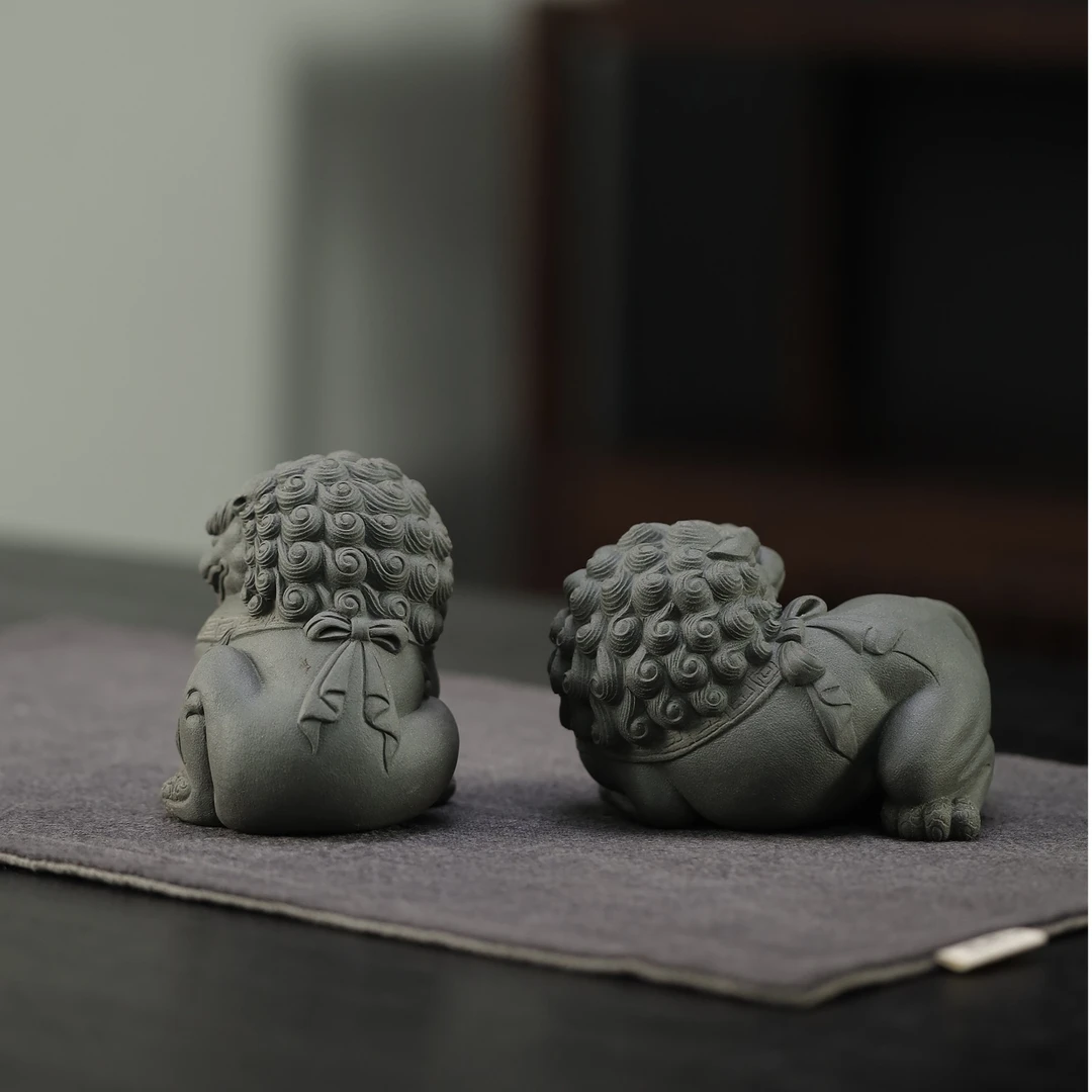 【赵永辉 | 唐狮】紫砂茶宠    两种狮子