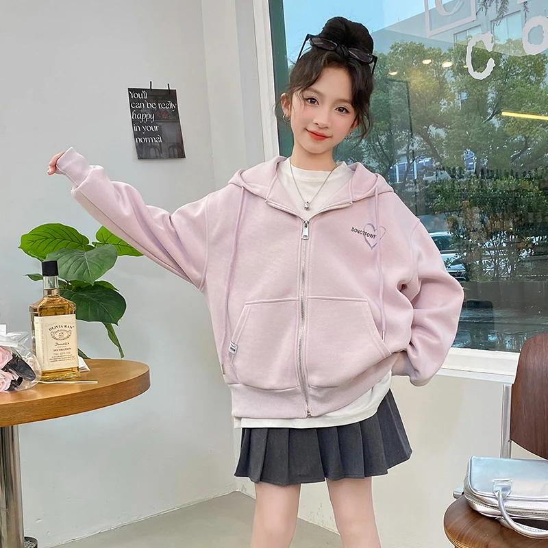 儿童装女童短款百搭洋气宽松学生春秋休闲学生中大童春秋外套洋气