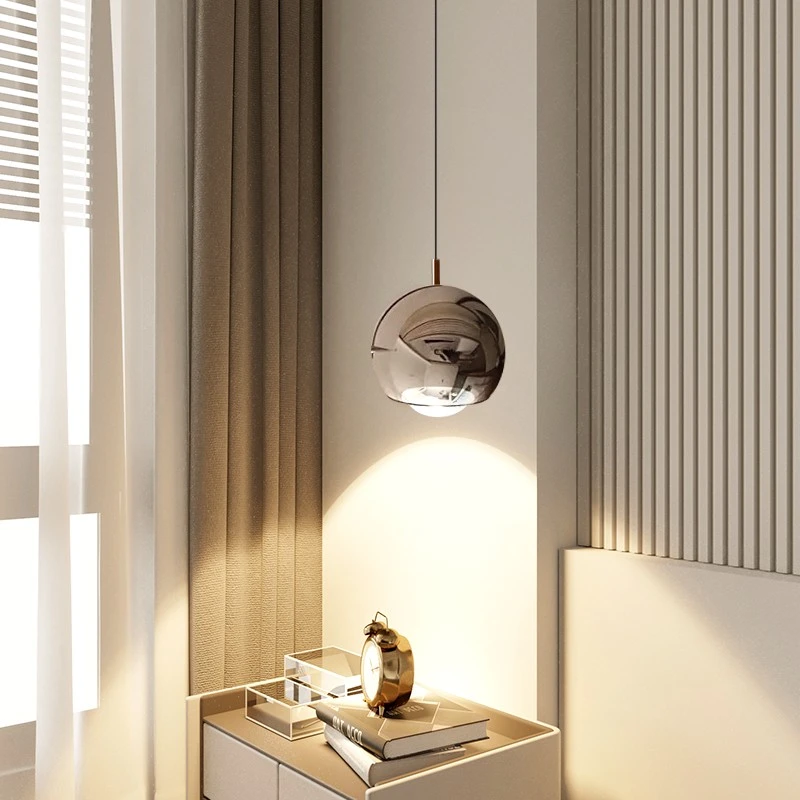 卧室床头吊灯现代简约网红创意轻奢小吊灯北欧背景墙可升降吊线灯