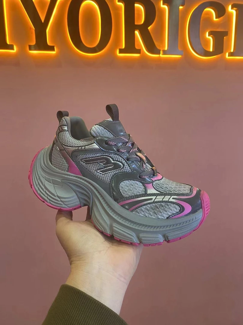 巴黎厚底增高老爹鞋网红女做旧脏脏鞋2024春休闲百搭潮鞋6680-1