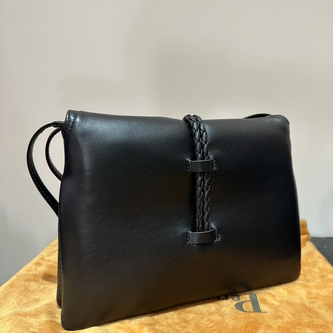 HIRMRIS手工真皮包-27-550875-黑   金U折口答小