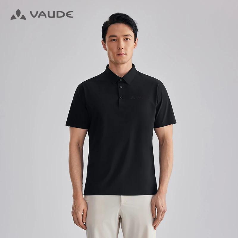 VAUDE巍德夏日穿搭户外男士抗菌舒适短袖polo舒适无感翻领休闲T恤